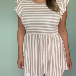 Peplum Striped Babydoll Top (new with tags)